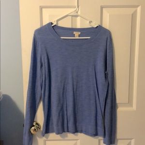 J crew factory cotton teddie sweater blue medium
